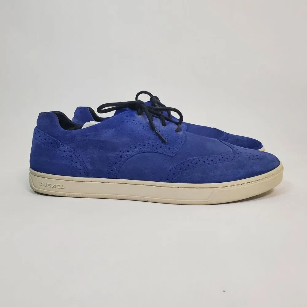 Diesel Prime Time Men’s Royal Blue Suede Sneakers Casual Shoes Size 11